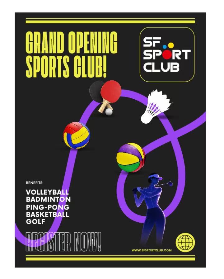 Grand Opening Sports Club poster